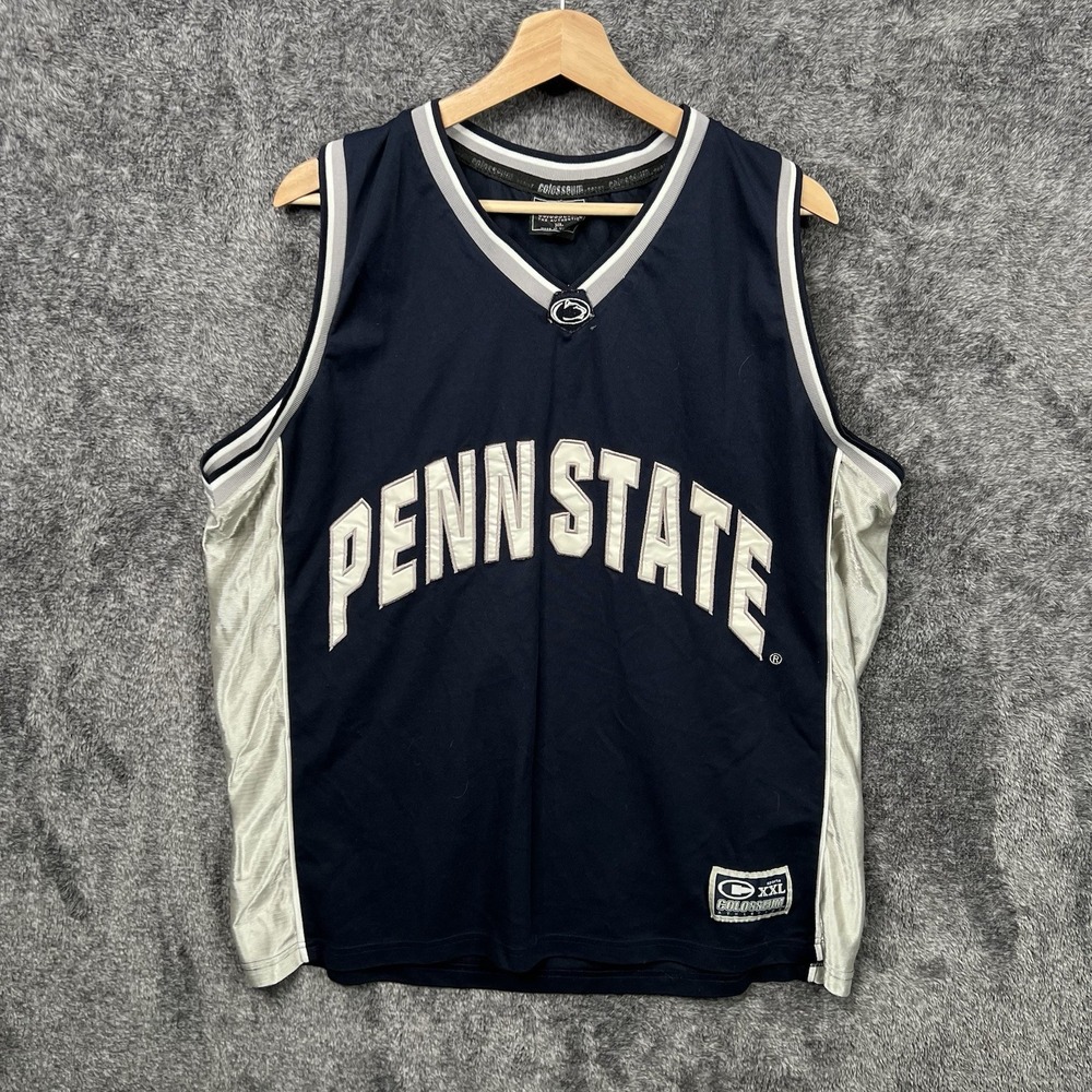 Vintage Penn State Basketball Embroidered Colosseum Athletics Jersey Sz XL Blue